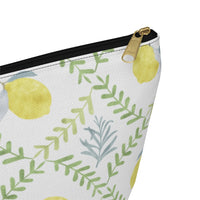 Lemon Tile Accessory Pouch w T-bottom in Green